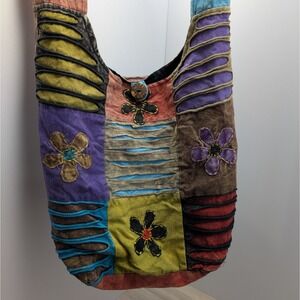 Happy Colors Boho Patchwork Shoulder Bag Nepal Handmade Hippie Festival